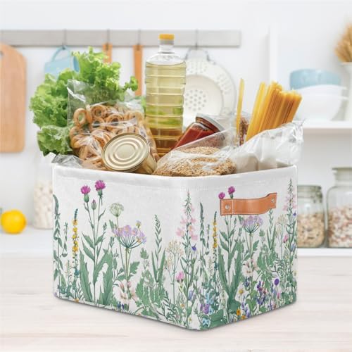Pardick 2Pack Herbs and Wild Flowers Large Collapsible Storage Bins, Colorful - Image 7