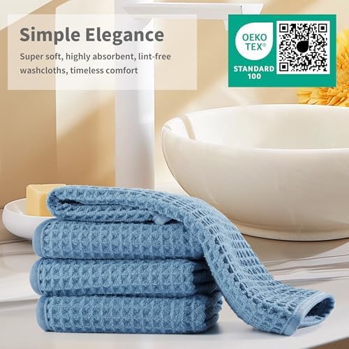 Microfiber Waffle Face Towels, 4 Pieces, Fast Drying, Lint Free 430 GSM - Image 6