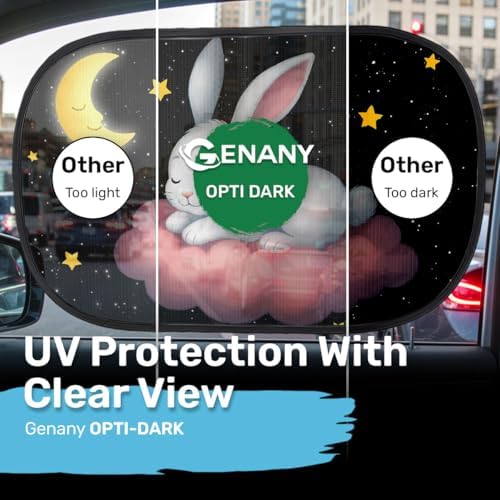 GENANY Sleeping Rabbit Car Side Window Sun Shades 2 Piece 21 x 14 Inch - Image 4