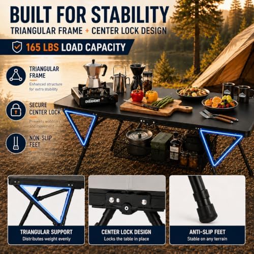 Overmont Folding Aluminum 4ft Camping Table - Image 3