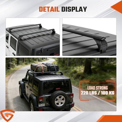 Rack Cross Bars Aluminum fit for Jeep Wrangler JK JL Gladiator JT 2007-2026 - Image 3