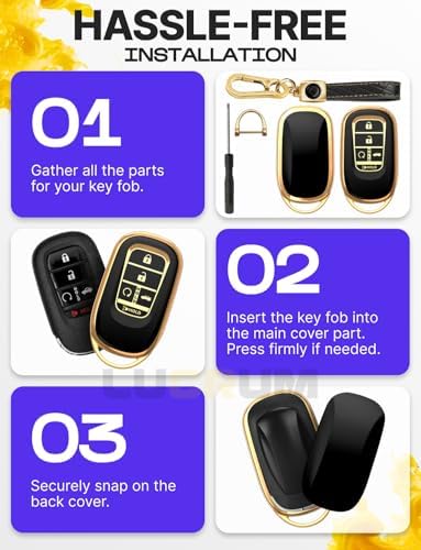 Lucrum Compatible with Honda Key Fob Cover & Keychain - Image 6