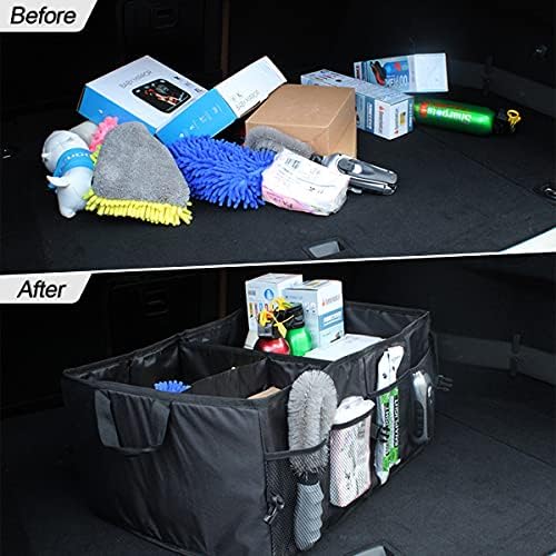 8sanlione Car Trunk Organizer, 3 Compartments, 7 Storage Areas - Image 6