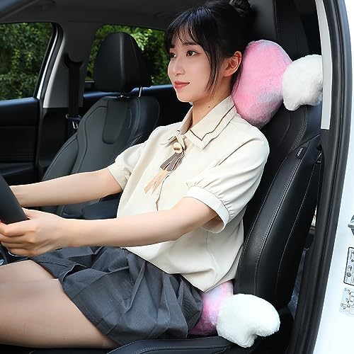 2 Pack Heart Shaped Cute Car Headrest Pillow - Image 3