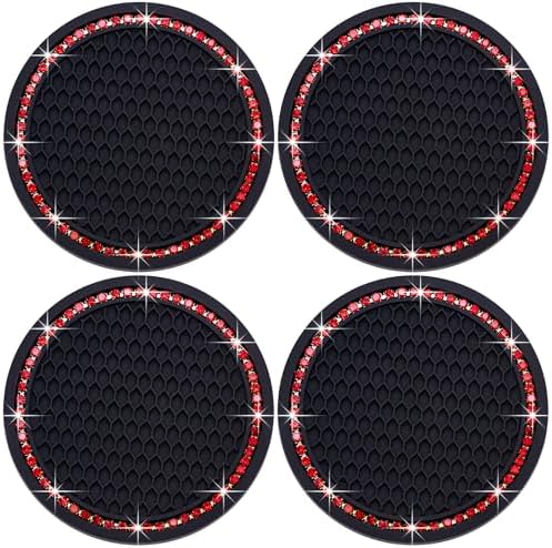 4PCS Bling Cup Holder Coaster, 2.75 Inch Auto Car Cup Holder Insert Coasters by MEAJOO