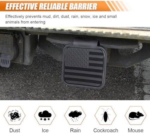 BDZMC American Flag Trailer Hitch Cover, Dust Proof Rubber Plug Cap, Car - Image 4