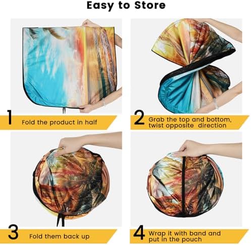 Windshield Sun Shade, Reflective Car Sunshade Blocks Heat, 57 x 31.5 in - Image 5