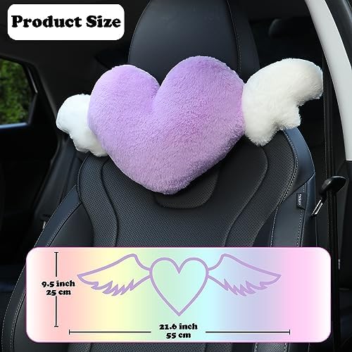 2 Pack Heart Shaped Cute Car Headrest Pillow - Image 2