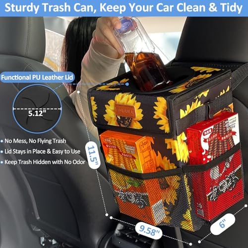 ELONGRIVER Leak Proof Car Trash Can - Image 2