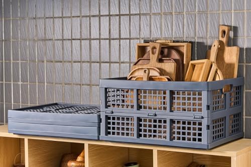 Aebeky 3-Pack Plastic Collapsible Storage Crates-30L, Foldable Plastic Crates - Image 6