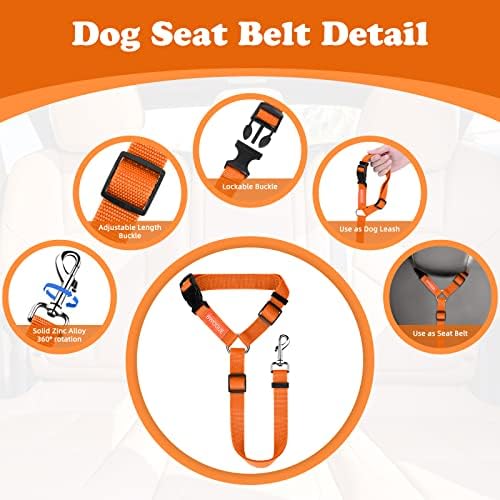 BWOGUE Dog Seat Belt for Car, Headrest Restraint Lead, Non-Elastic - Image 3