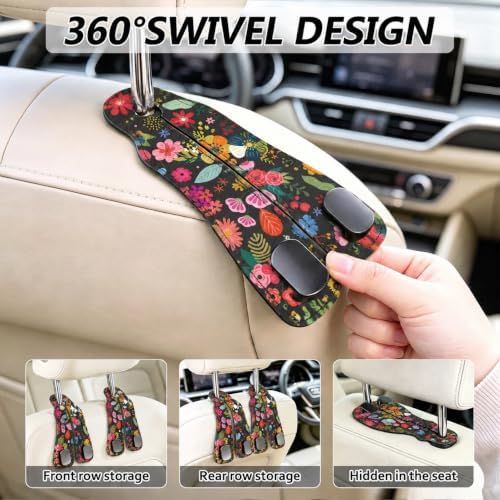 Cute Floral Car Seat Back Storage Headrest Hooks - Image 4