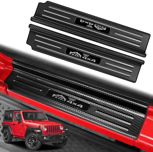 2PCS Door Sill Guards for Jeep Wrangler 2018-2025 2026 JL JLU & 2020-2026 by DWKJMYCP