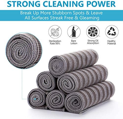 8 Pack Stainless Steel Cleaning Cloth, Double-Sided Microfiber Stainless Steel - Image 3