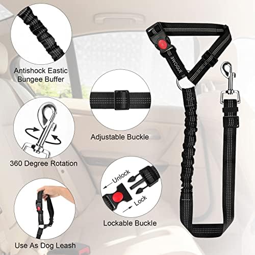 BWOGUE Dog Seat Belt for Car, Headrest Restraint Bungee Lead - Image 4