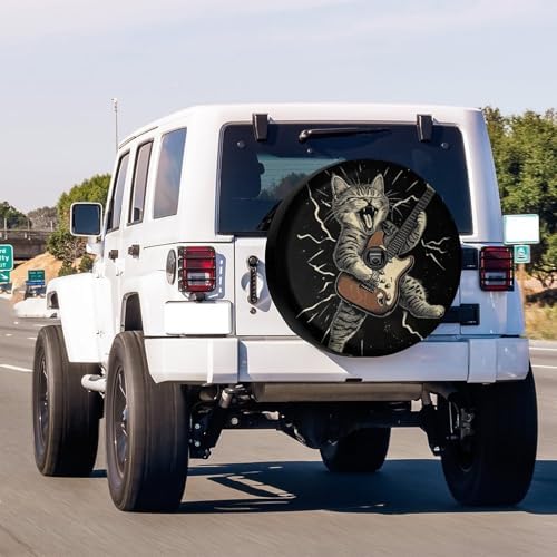 Delerain Cat Playing Guitar Spare Tire Cover - Image 2