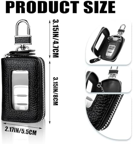 Car Key Case, PU Leather Auto Key Fob Cover, Car Smart Key Pouch - Image 2