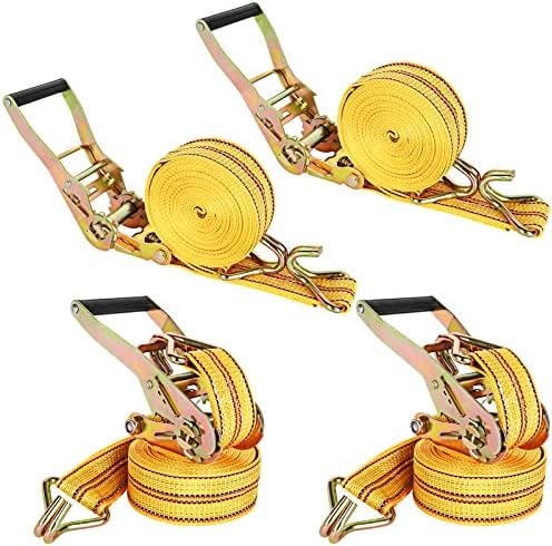 4 Pack 2" x 20 ft Ratchet Straps by HNBun