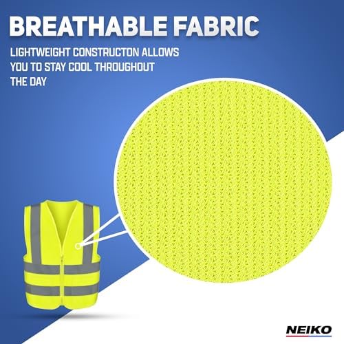 Neiko High Visibility Safety Vest ANSI Class 2, 2 Pockets - Image 4