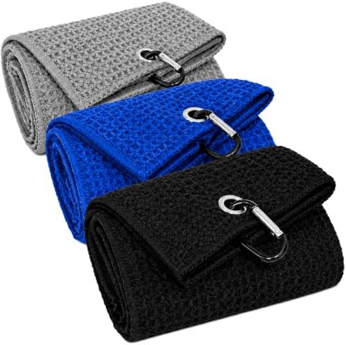 Golf Towel 3 Pack 16" X 16" Microfiber Waffle Pattern Golf Cleaning Towel by Unknown