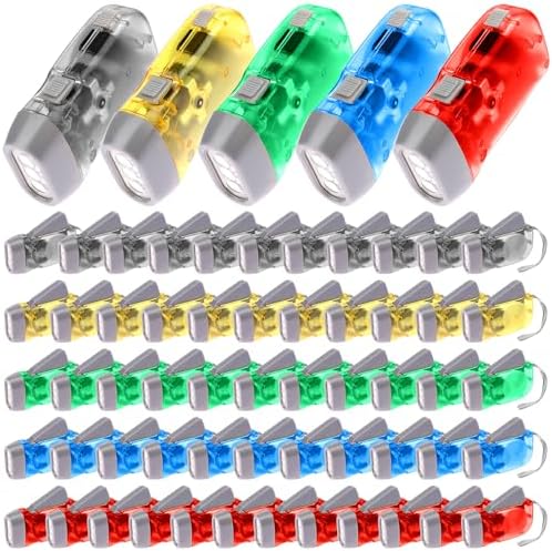 60 Pcs Hand Crank Flashlight Handpress Flashlights 3 LED Powerful Emergency by Droutti