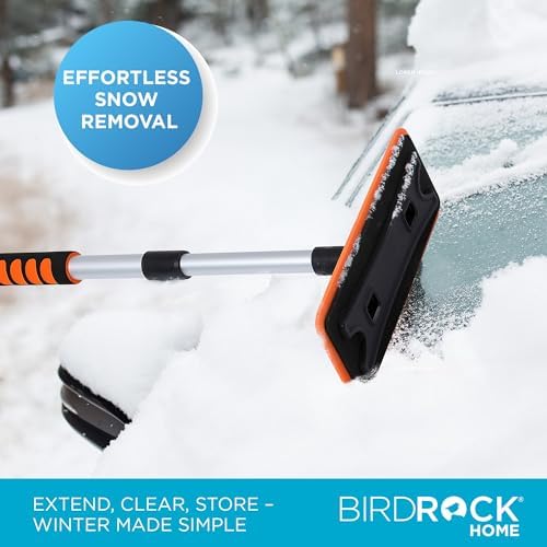 BIRDROCK HOME 36" Extendable Snow Pusher Brush & Detachable Ice Scraper - Image 3