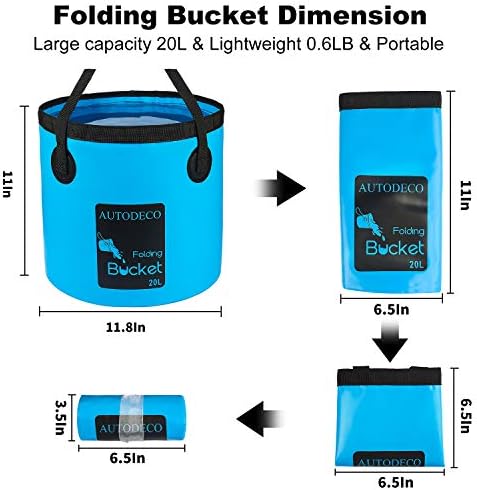 2 Pack Collapsible Bucket 5 Gallon Container Folding Water Bucket Portable Wash - Image 3