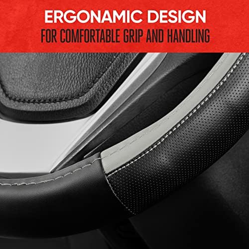 Motor Trend SportDrive Faux Leather Steering Wheel Cover, Standard 15 inch Size - Image 6