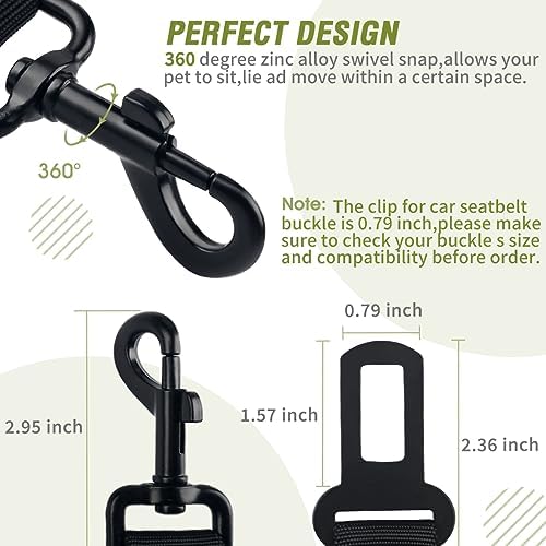 COOYOO Dog Seat Belt, 3 Piece Set Retractable Dog Car Adjustable Seatbelts - Image 6