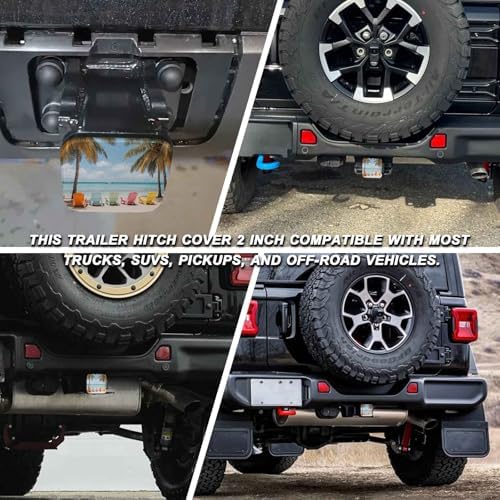 2 Inch Hawaiian Beach Chairs Trailer Hitch Cover Rubber Receiver Tube Plug Cap - Image 5