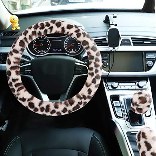 Fuzzy Steering Wheel Cover for Women Girls, Accmor Universal Fit 15 inch Fur - Image 3
