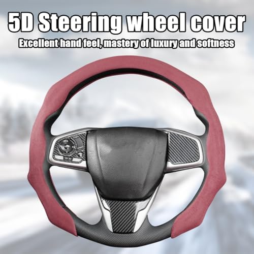 Mandark 15 Inch Car Steering Wheel Cover, Wine Red - Image 2