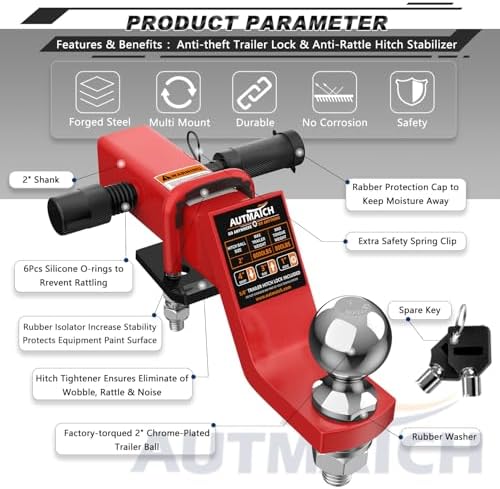 AUTMATCH Trailer Hitch Ball Mount - Image 4