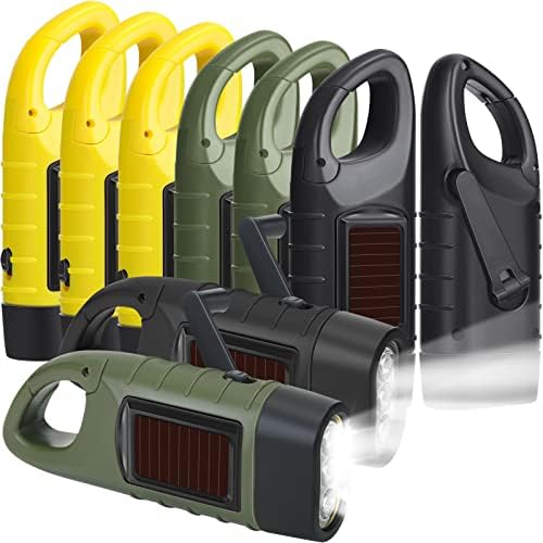 Leelosp 9 Pcs Hand Crank Solar Flashlight Emergency LED by Leelosp