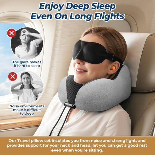 ExploreBliss Travel Pillow, Neck Pillow Airplane, Light Grey - Image 5
