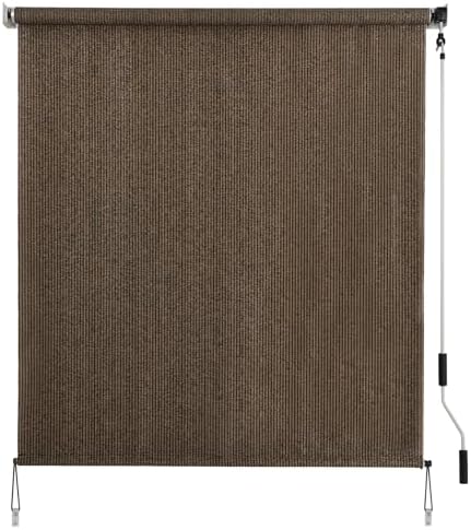 SMONTER Outdoor Sunshade Roller Shade 6'W x 8'H, Exterior Cordless Roll Up by SMONTER