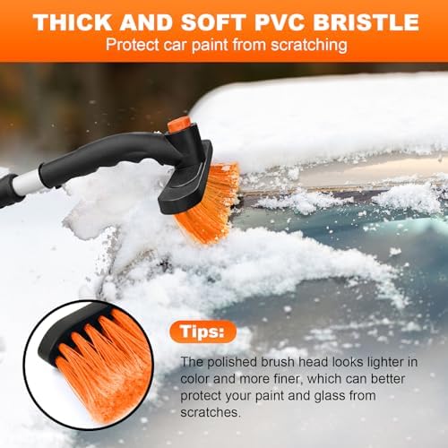 34" Extendable Ice Scrapers for Car Windshield 2-in-1 Snow Brush for Car Snow - Image 3