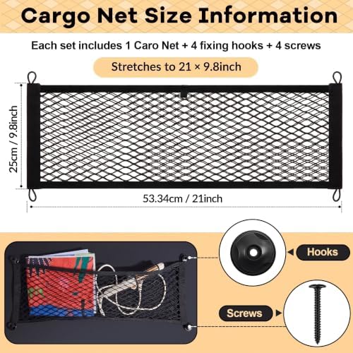 Frienda 4 Pcs Small Cargo Net Boat Storage Mesh Netting, 21 X 9.8 Inches - Image 2