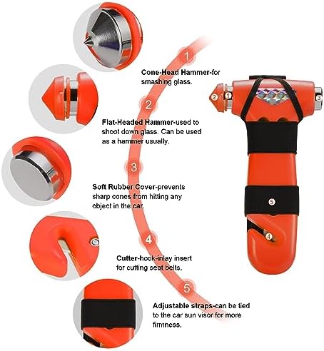 THINKWORK Car Safety Hammer, 3-in-1 Emergency Escape Tool - Image 2