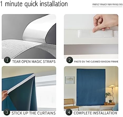 JILRON Magic Tape Stick on Portable Curtains - Image 4
