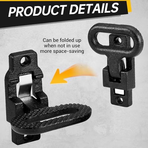 2 Pack Folding Safety Step, E-Coat Steel Heavy-Duty Fold Down Utility Body Step - Image 4