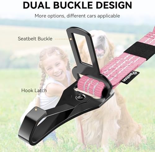 Pawaboo 2Pack Dog Car Seatbelt, 3-in-1 Dog Tether - Image 3