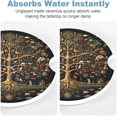 2 Pack Car Cup Holder Coaster, 2.63 inch Anti Slip Insert Absorbent Ceramic Car - Image 6