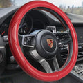 HAOKAY Top Grade Red Genuine Leather Steering Wheel Cover Women, Luxury by HAOKAYAUTOPRODUCTS