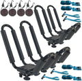 2 Pairs Heavy Duty Kayak Rack-Includes 4 Pcs Ratchet Tie-Mount on Car Roof Top by YimaAccessories