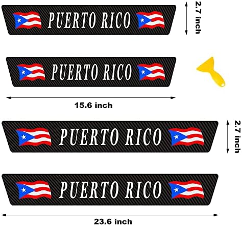 4 Pcs Puerto Rico Flag Door Sill Protector Stickers, Universal Size Door Entry - Image 4