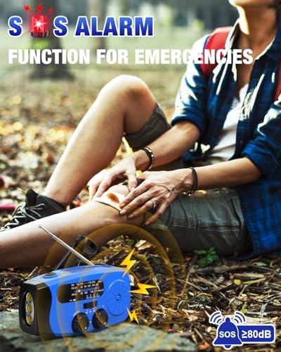 Hand Crank Radio with AM/FM/NOAA Weather Bands, - Image 3