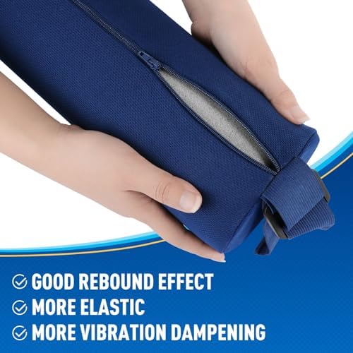 CushZone Memory Foam Lumbar Roll Support Pillow, Large Blue - Image 3