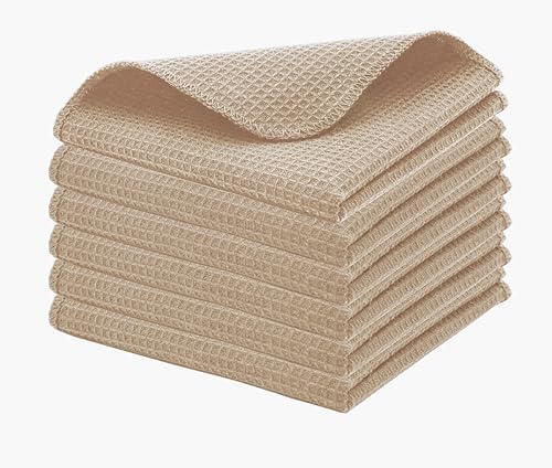 PurpleEssences Solid Kitchen Cloths, Dish Cloth 12x12 Set of 6 by PurpleEssences