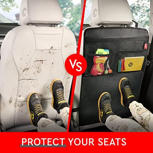 Helteko Back Seat Protector for Car, 2 Pack Premium Kick Mats for Kids - Image 3